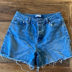 Mid rise jean shorts